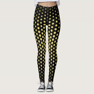 Yellow Techno Dot Pattern Leggings