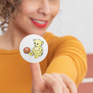 Yellow Teddy Bear Classic Round Sticker