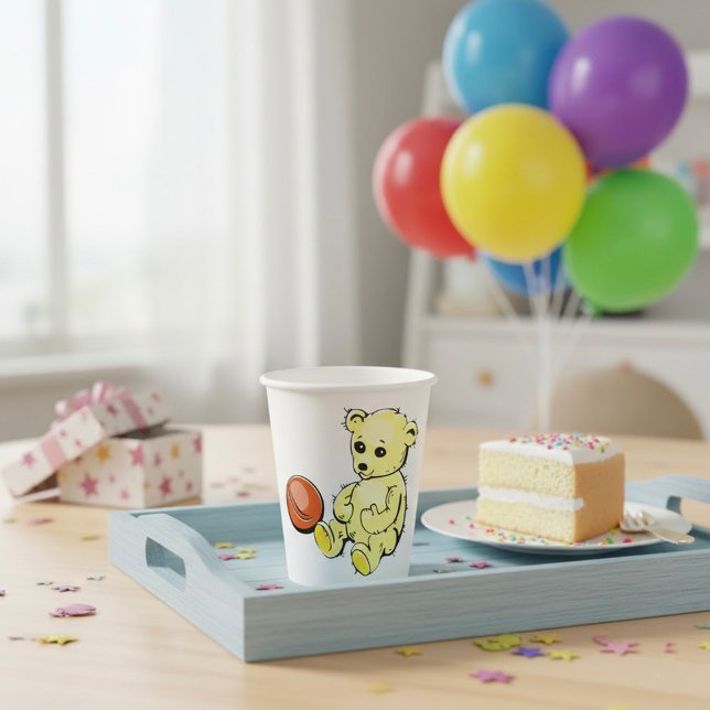 Yellow Teddy Bear Paper Cups (Creator Uploaded)