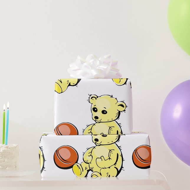 Yellow Teddy Bear Wrapping Paper (Creator Uploaded)