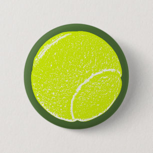 yellow tennis ball 6 cm round badge