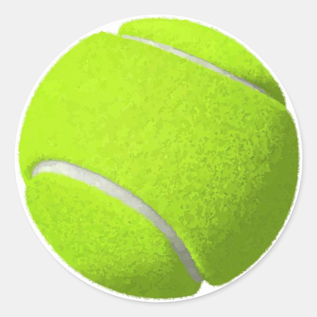Yellow Tennis Ball Classic Round Sticker (Front)