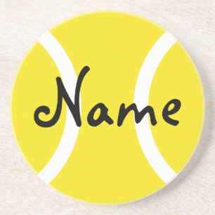 Yellow tennis ball coasters - Customisable gifts