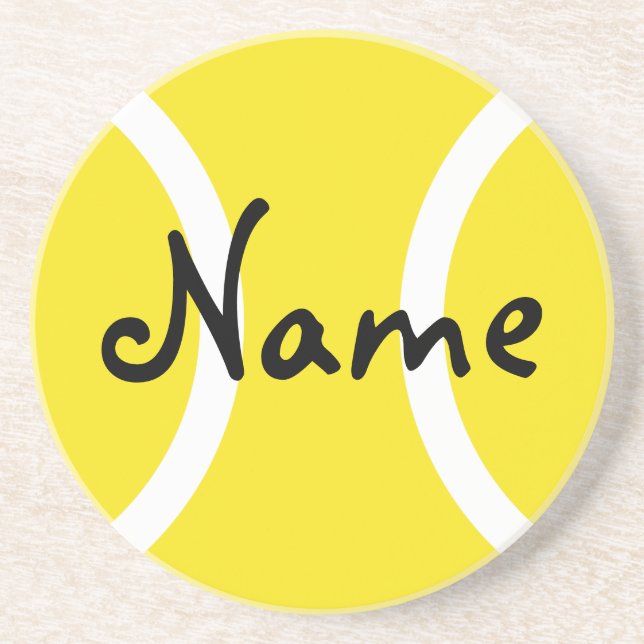 Yellow tennis ball coasters - Customisable gifts (Front)