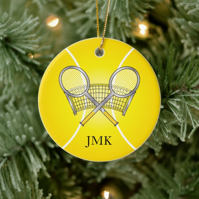 Yellow Tennis Ball | DIY Name Ceramic Ornament (Tree)