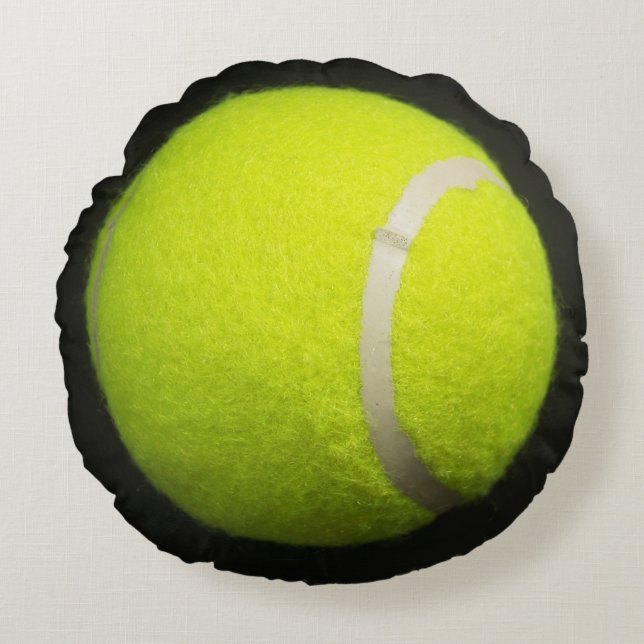 Yellow Tennis ball for Tennis Player Gift Round Cushion (Front)