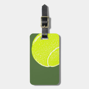 yellow tennis ball luggage tag