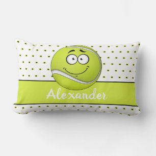 Yellow Tennis Ball  monogram name  Lumbar Cushion