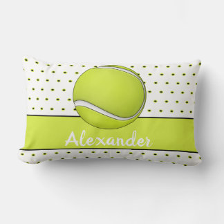 Yellow Tennis Ball monogram name Lumbar Cushion