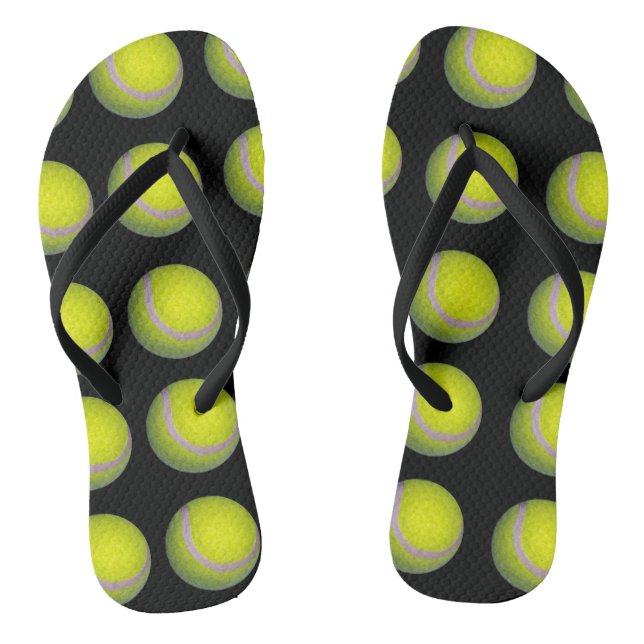Yellow Tennis Ball Pattern, Thongs (Footbed)