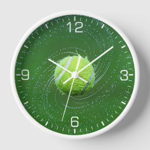Yellow Tennis Ball Personalised Clock
