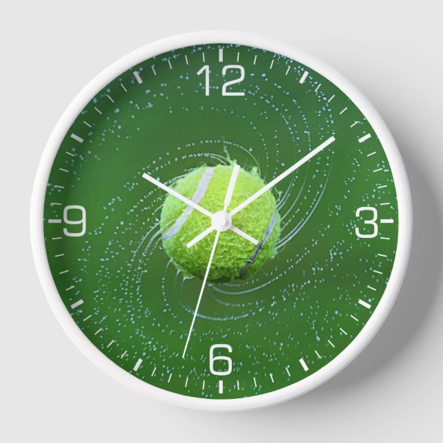 Yellow Tennis Ball Personalised Clock (Front)