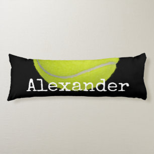 Yellow Tennis ball Sports Team Personalised Black Body Cushion