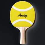 Yellow tennis ball tabletennis ping pong paddles<br><div class="desc">Yellow tennis ball ping pong paddle for table tennis. Personalised name or monogram ping pong paddle for table tennis. Sports game gift idea for men women and kids. Monogrammed letter initial design. Custom background colour. Fun for player and school coach. College dorm accessories. Sporty novelty present for childrens birthday party....</div>