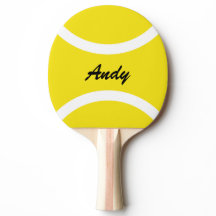 Yellow tennis ball tabletennis ping pong paddles