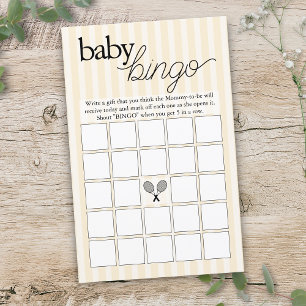 Yellow Tennis Preppy Chic Bingo Baby Shower Game