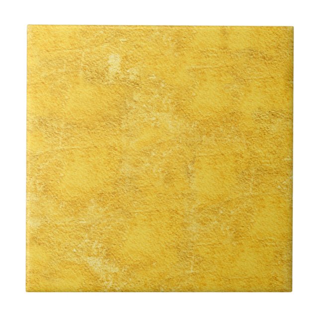 Yellow textured effect ceramic tile (Front)