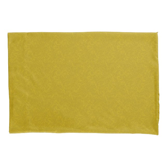 Yellow textured surface with  swirling pattern pillowcase (Front-Left)