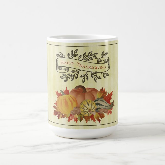 Yellow Thanksgiving Pumpkins and Squash Coffee Mug (Center)