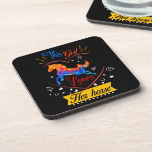 Yellow This Girl Loves Her Horse     Coaster