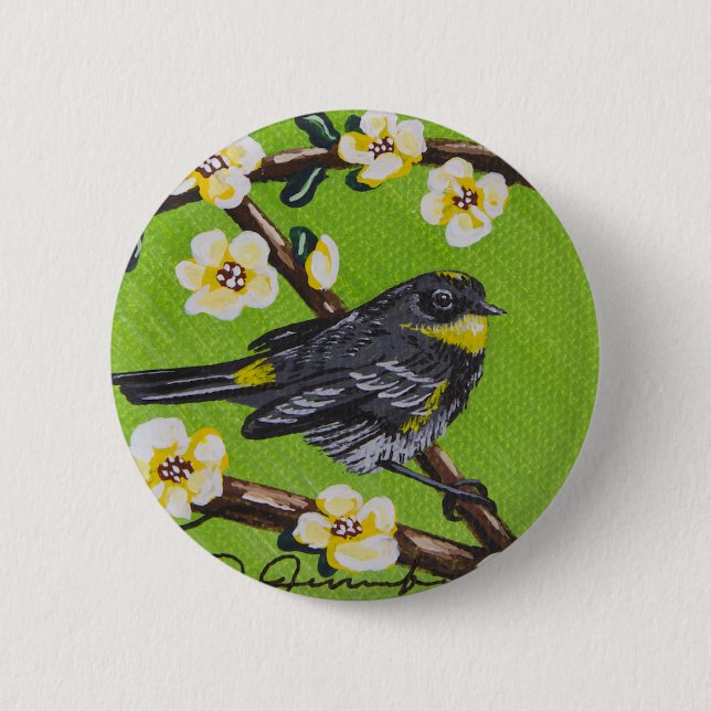 Yellow Throat Warbler ~ Spring 6 Cm Round Badge (Front)