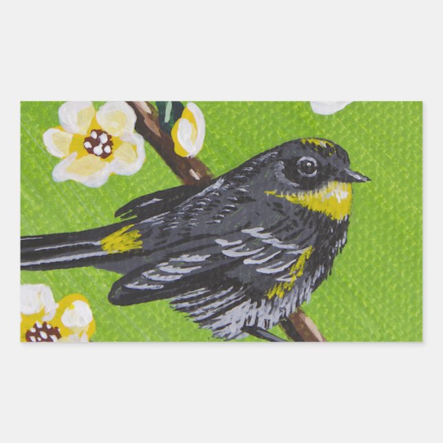Yellow Throat Warbler ~ Spring Rectangular Sticker (Front)