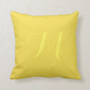 Yellow Throw Pillow - Monogram Personalise