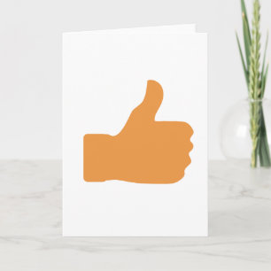 Yellow Thumbs Up Symbol Sign Mark Greeting Card