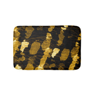 Yellow tie-dye splash, watercolor pattern. bath mat