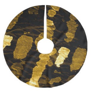 Yellow tie-dye splash, watercolor pattern. brushed polyester tree skirt