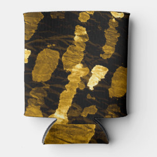 Yellow tie-dye splash, watercolor pattern. can cooler