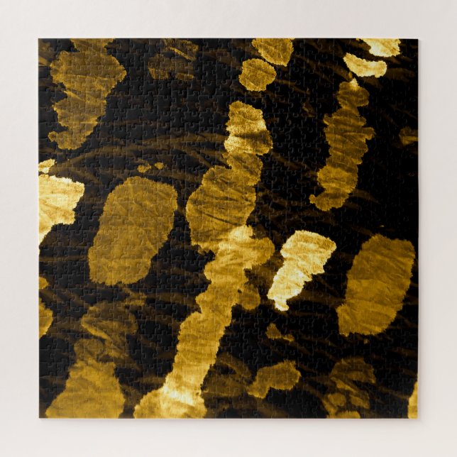 Yellow tie-dye splash, watercolor pattern. jigsaw puzzle (Vertical)