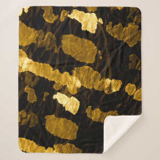 Yellow tie-dye splash, watercolor pattern. sherpa blanket