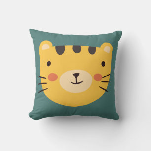 Yellow Tiger Face Pillow   Cute Animal Nursery 