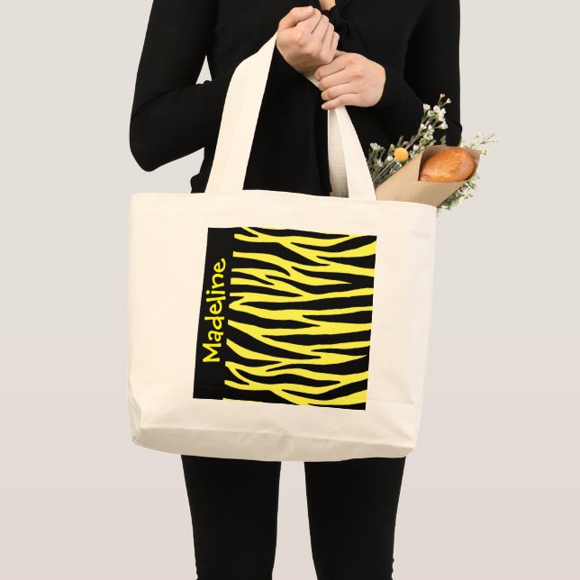 Yellow Tiger Stripes Tote Bag (Front (Product))