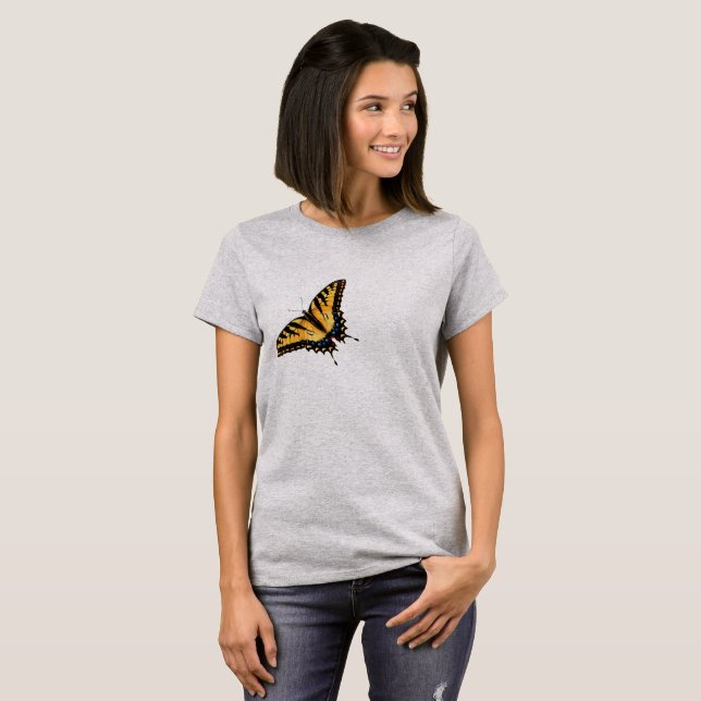 Yellow Tiger Swallowtail Butterfly T-Shirt (Front Full)
