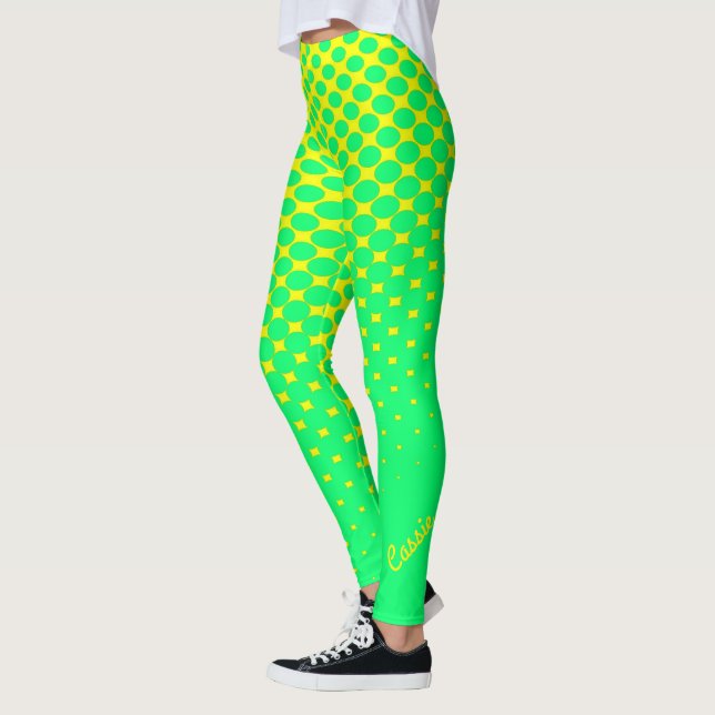 Yellow to Green Gradient Pattern Leggings (Left)