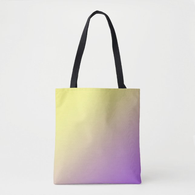 Yellow to Purple Colour-block Gradient Tote Bag (Front)