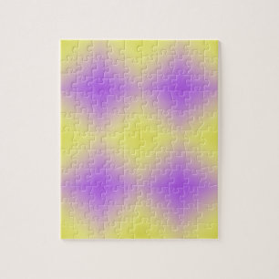 Yellow to Purple Diamond Pattern Gradient Jigsaw Puzzle