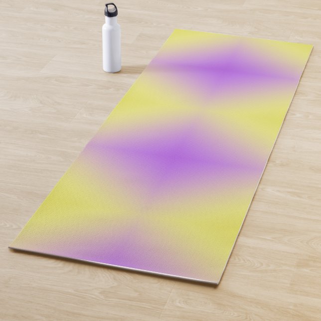 Yellow to Purple Diamond Pattern Gradient Yoga Mat (In Situ)