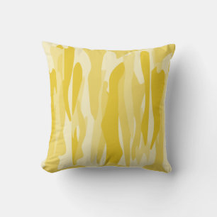 Yellow Tone Abstract Camouflage  Cushion