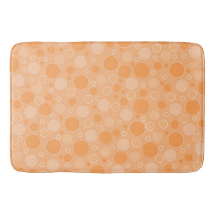 yellow toned polka dots in retro sixties style bath mat