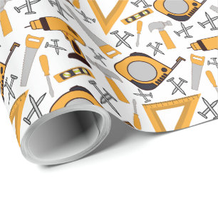 Yellow Tools Wrapping Paper