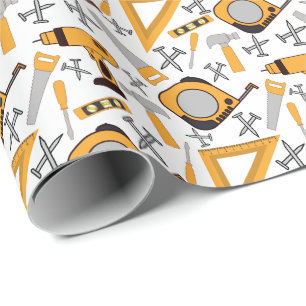 Yellow Tools Wrapping Paper