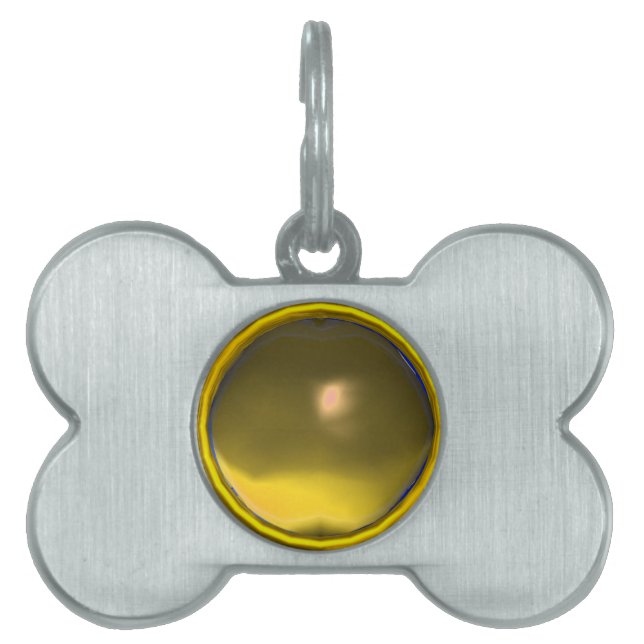 YELLOW TOPAZ GEM STONE PET TAG (Front)