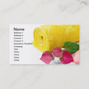 Yellow towel and soap business card
