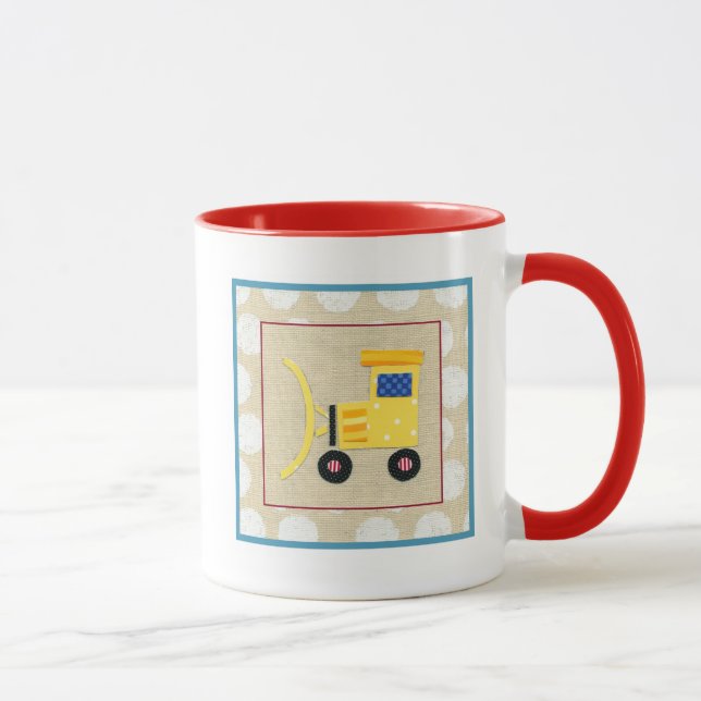Yellow Toy Bulldozer Truck by Chariklia Zarris Mug (Right)