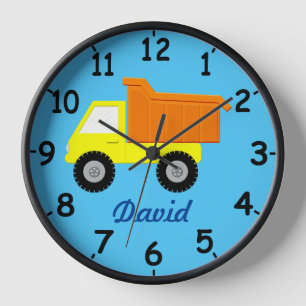 Yellow Toy Truck Clock