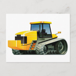 Yellow Tractor Postcard