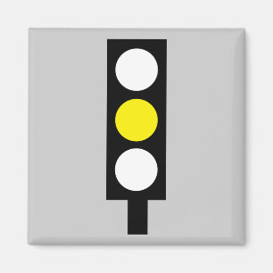Yellow traffic light magnet